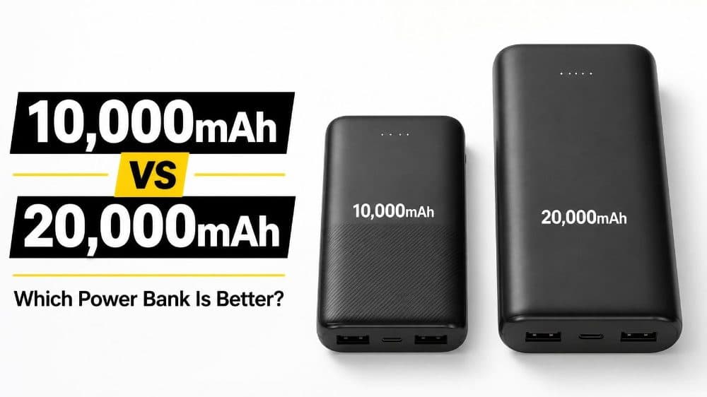 10,000mAh vs 20,000mAh Power Bank – Which One Is Better?